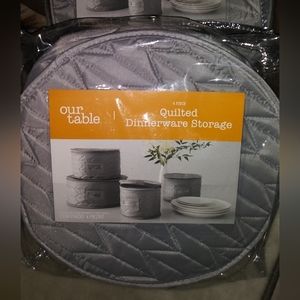 Quilted dinnerware storage